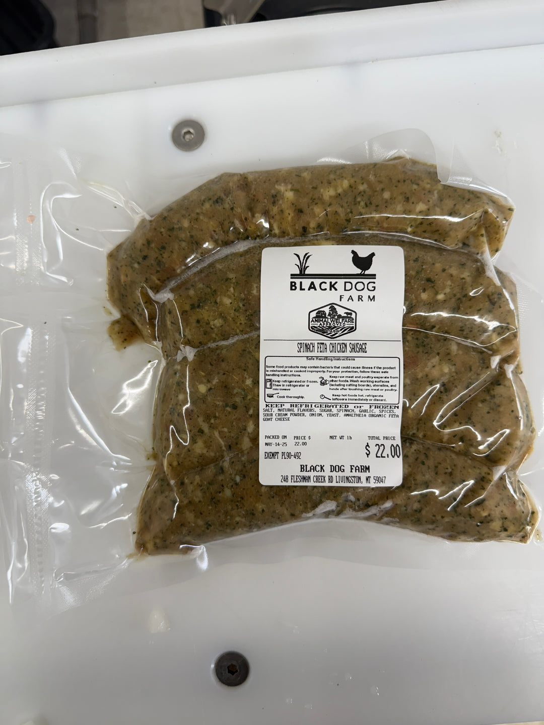 Spinach Feta Chicken Sausage